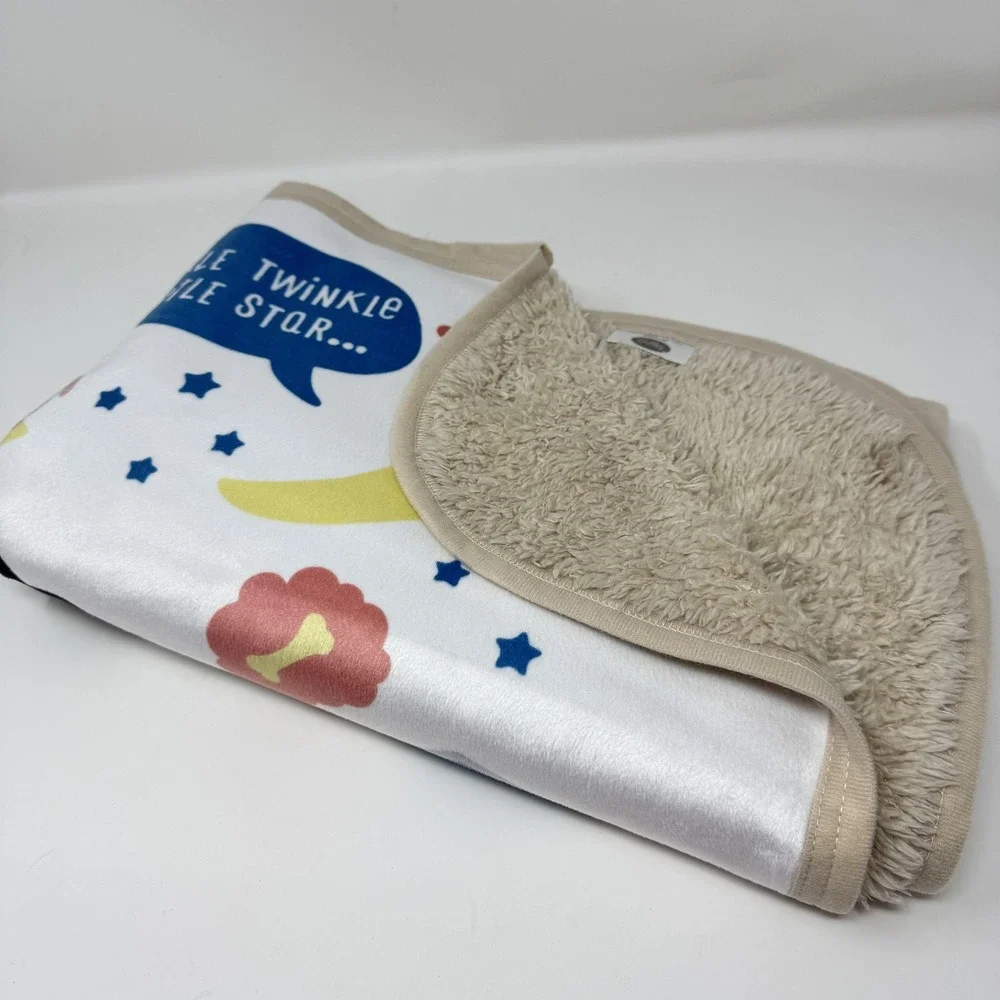 TerryTown Baby Blanket Reversible Sherpa Fleece‎ Bedtime Stars Nursery Security